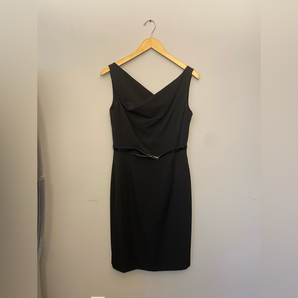 Antonio Melani Black Dress with belt size 6.